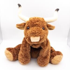 Vintage Mary Meyer Flip Flops Cow Texas Longhorn 12” Bull Plush Soft Cute
